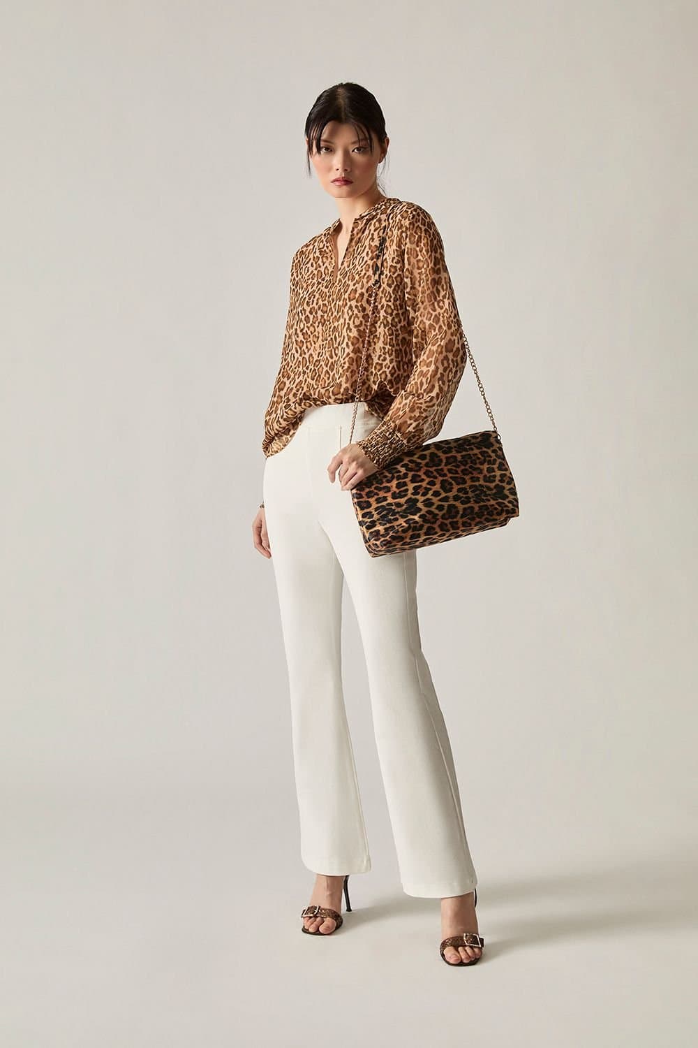 James Lakeland James Lakeland Cream Stretch Bootleg Trousers