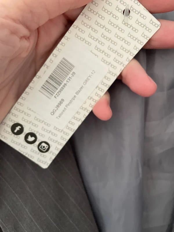 Boohoo Boohoo grey pinstripe blazer size 12