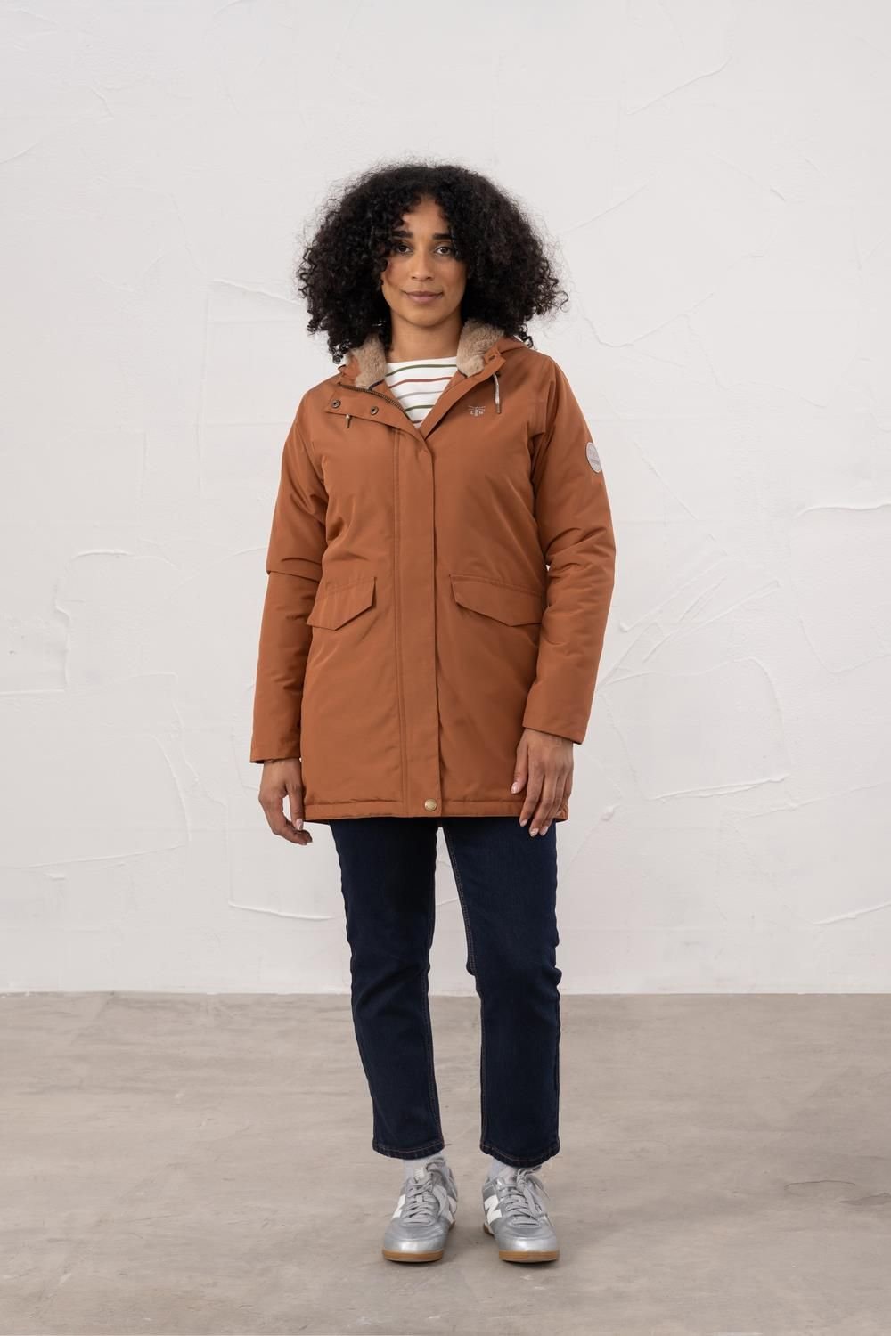 Lighthouse Clothing Lighthouse Clothing Women's Scarlet Waterproof Coat in Burnt Orange - 2