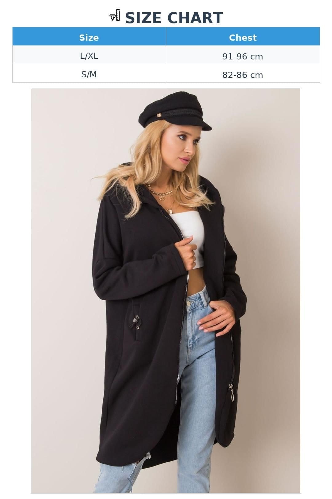 Love Lace Love Lace Women's Zip Front Extended Hoodie Sweatshirt in Black - 4