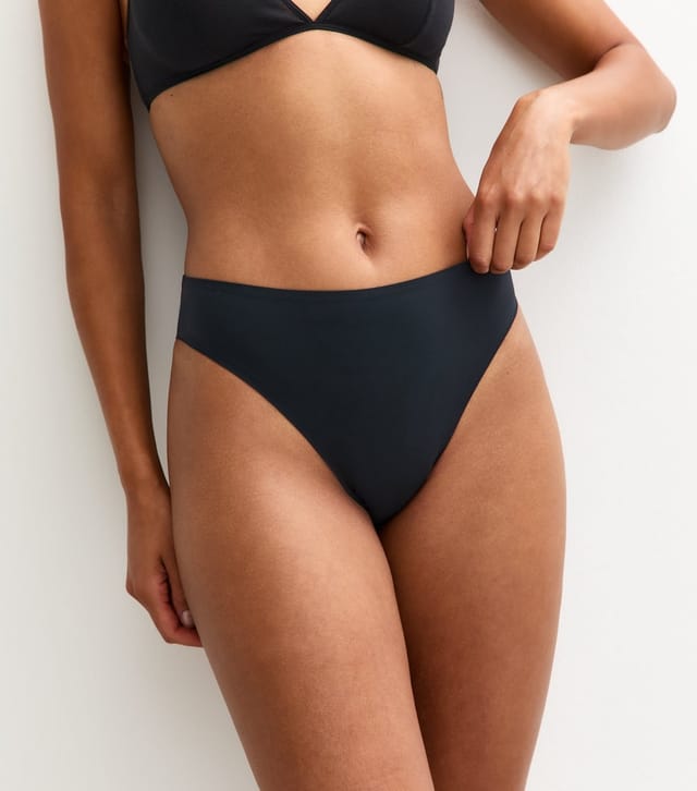New Look Women's Black Bonded High Waist Brazilian Briefs New Look - 3