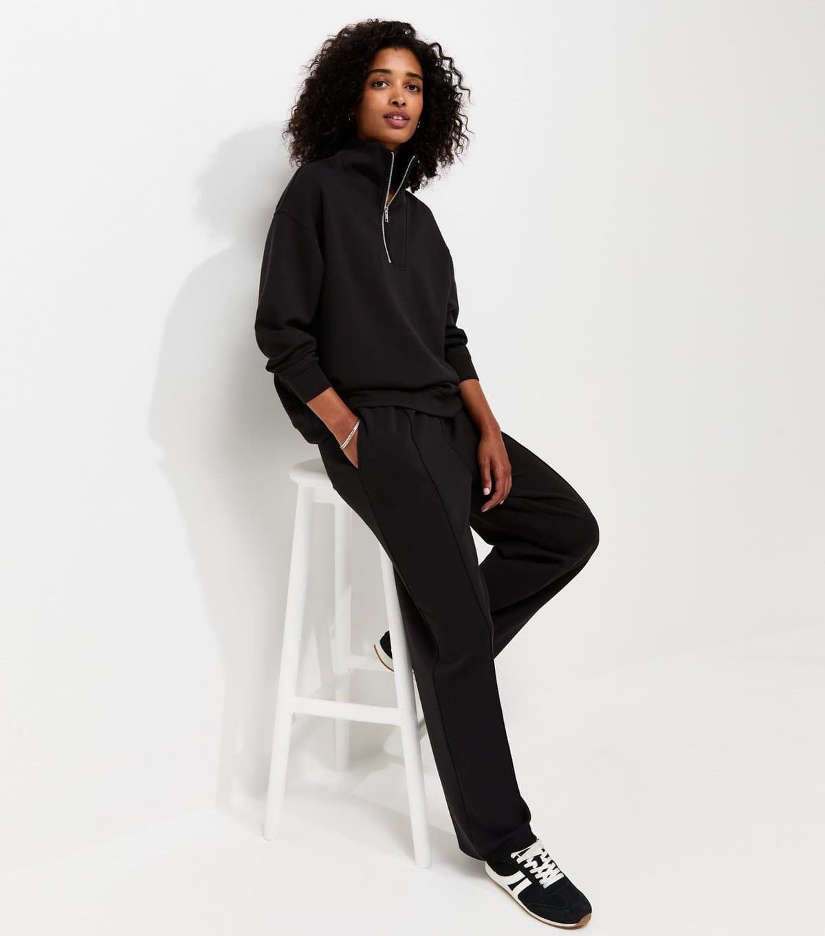 New Look Women's Premium Black Wide Leg Joggers New Look