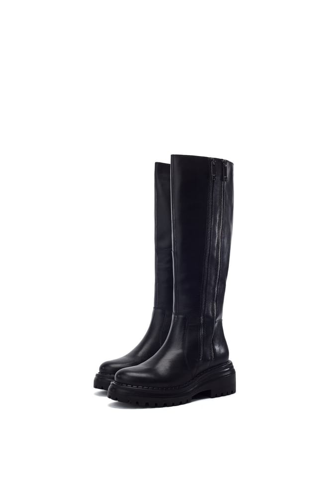 Moda In Pelle Moda In Pelle Women's 'Camilio' Leather Biker Boots in Black - 2