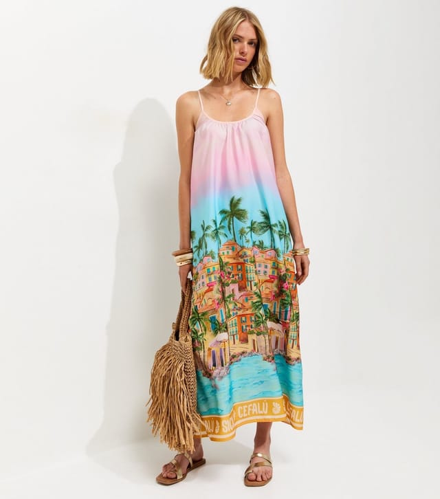 New Look Women's Pink Sicily Print Strapppy Midi Dress New Look - 3