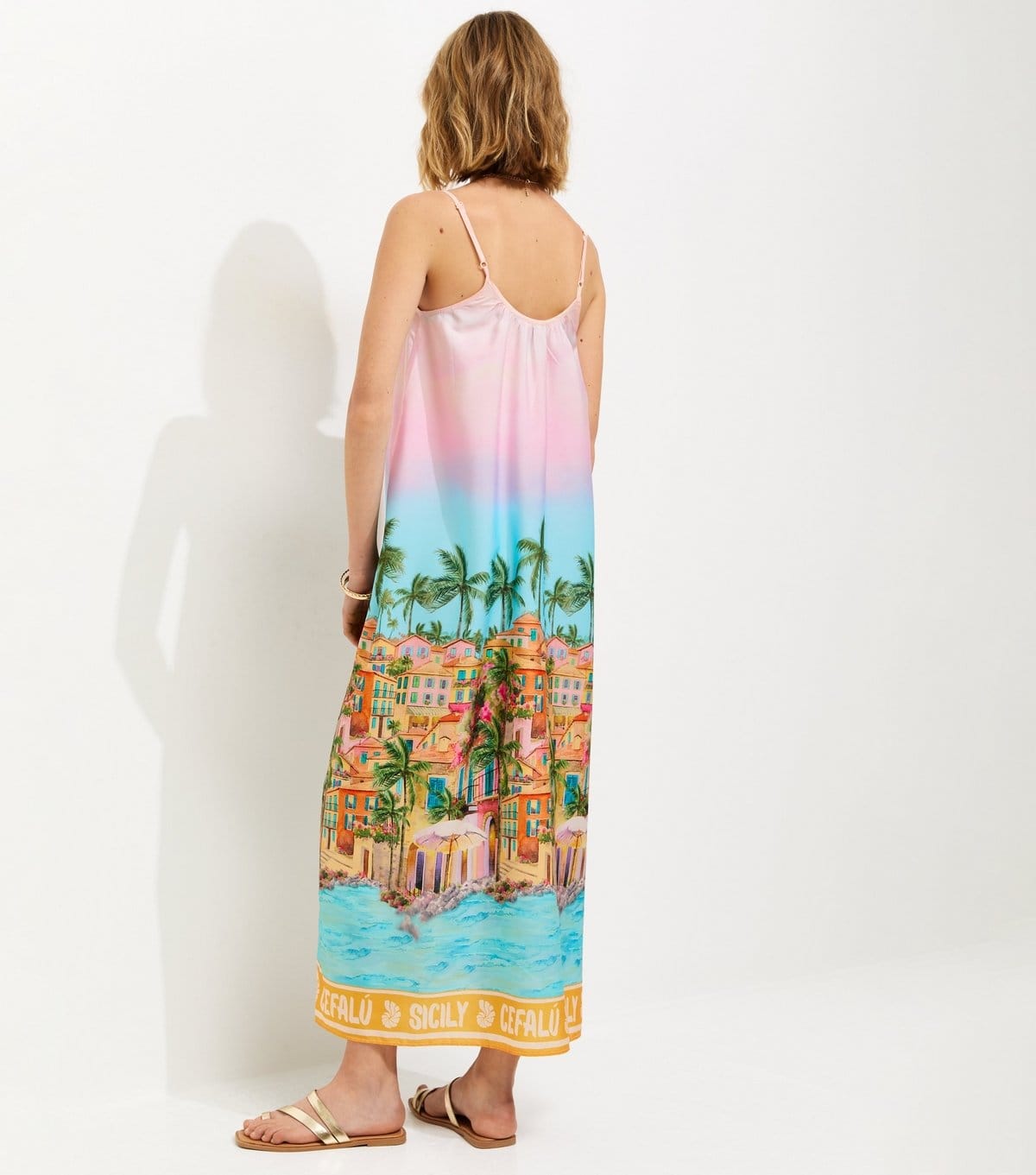 New Look Women's Pink Sicily Print Strapppy Midi Dress New Look - 4