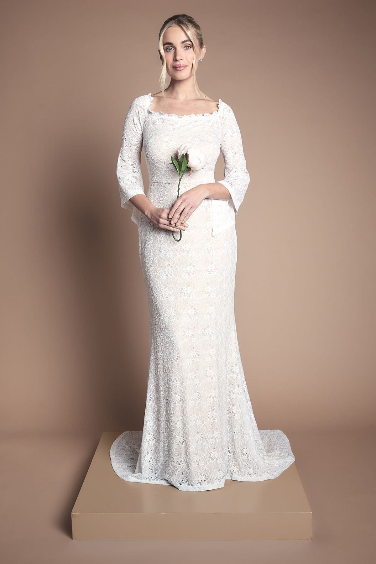 Coast Ivory Bardot Lace Fishtail Wedding Dress