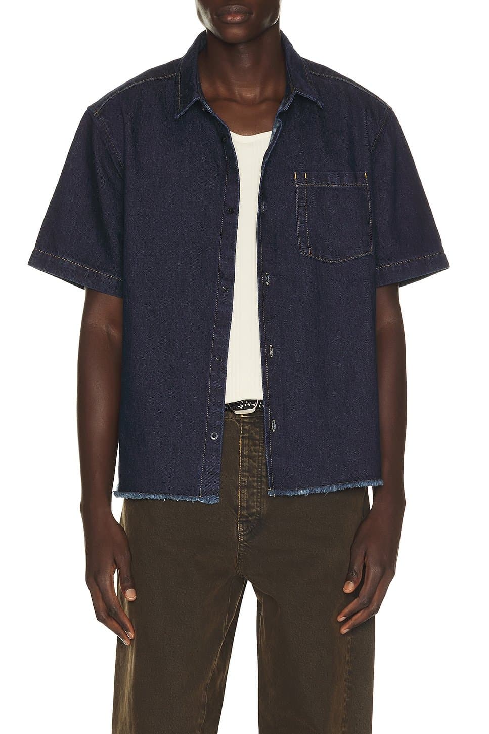 revolve Harley Denim Cropped Boxy Shirt