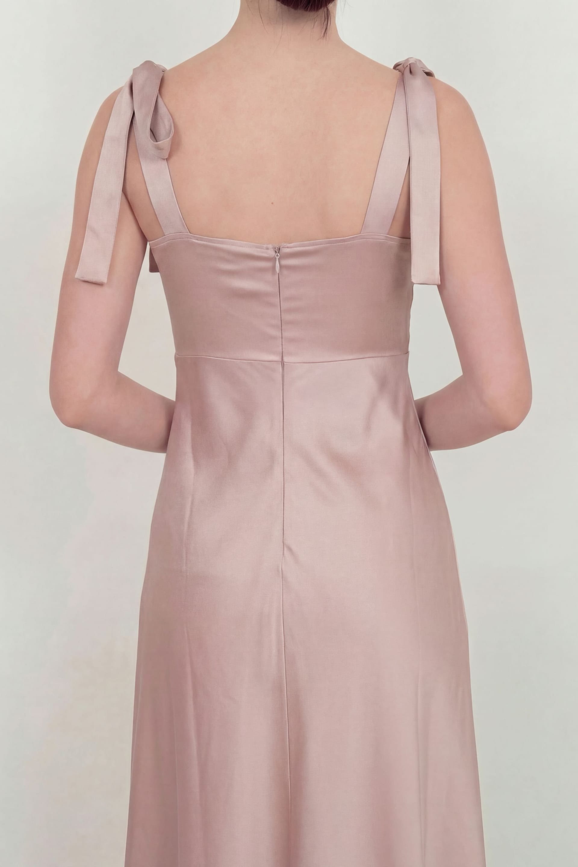 Maya Deluxe Maya Deluxe Women's Tie-Shoulder Satin Maxi Dress in Light Pink - 4