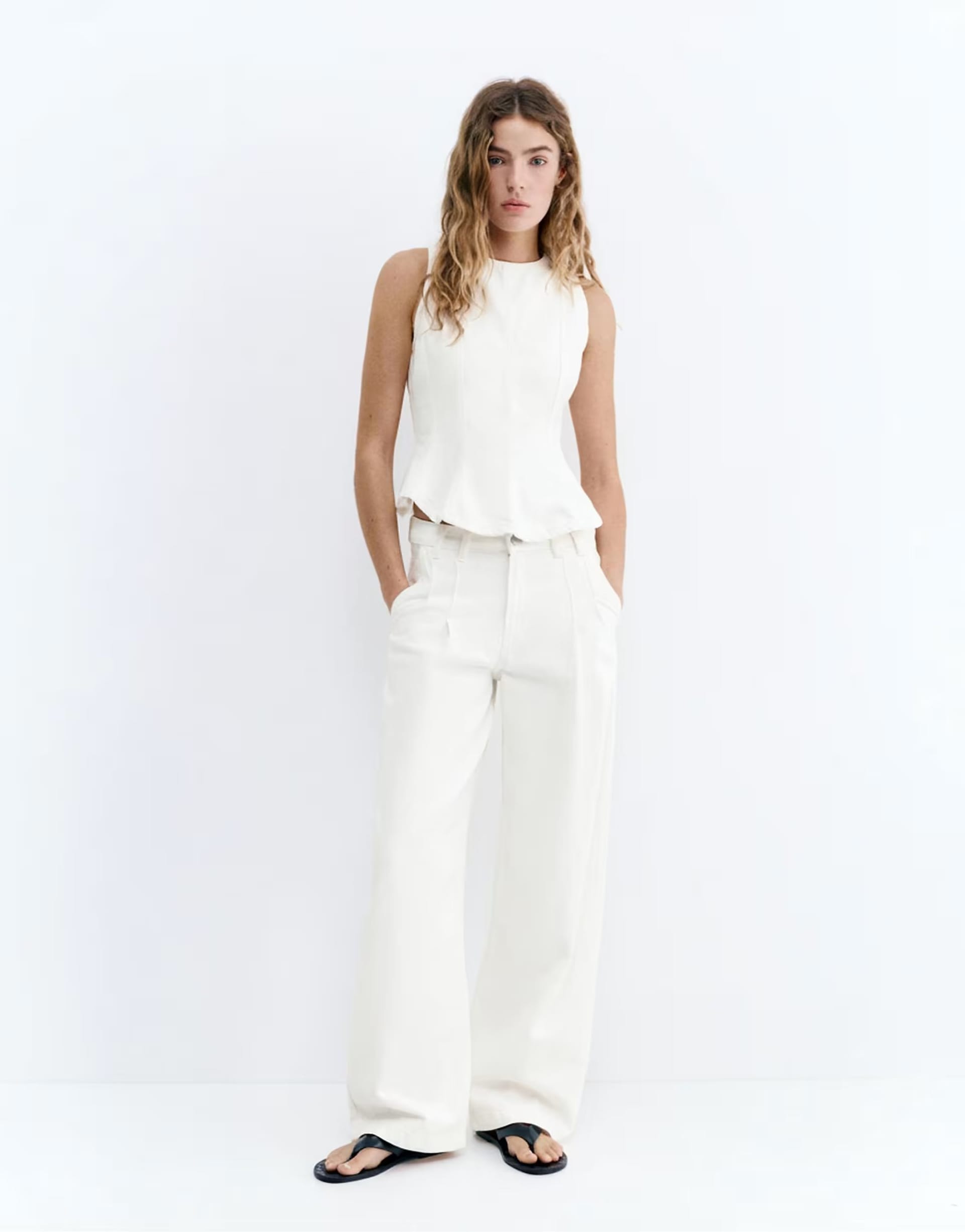 ASOS White Peplum Denim Set