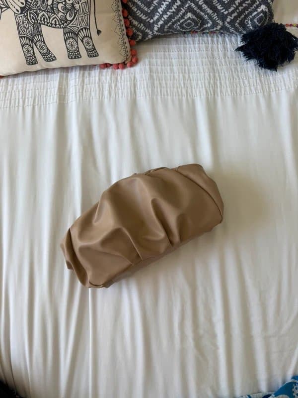 ASOS Beige ASOS ruched clutch bag