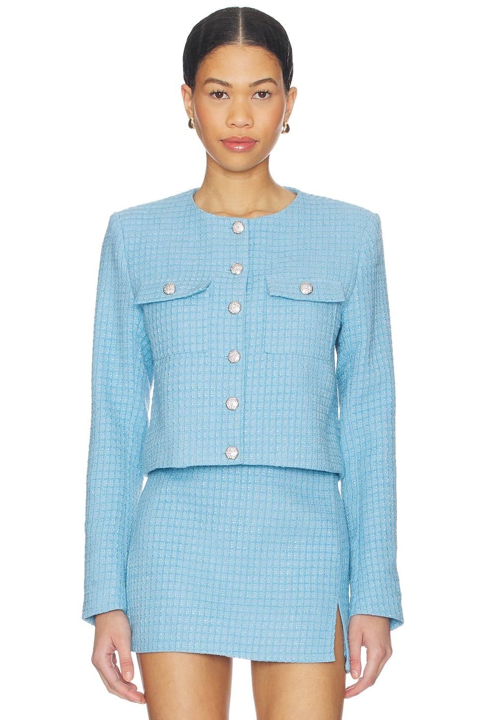 revolve Revolve Willow Crop Jacket in Baby Blue
