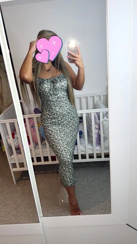 New Look Green ditsy floral print mesh midi dress - 1