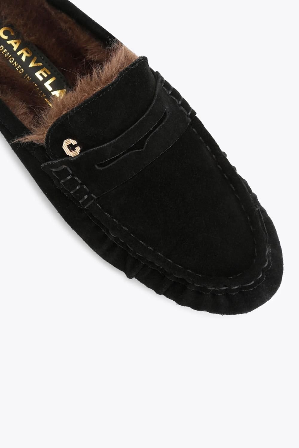 Carvela Carvela Women's 'Marigold Fur Mule' Suede Flats in Black - 4