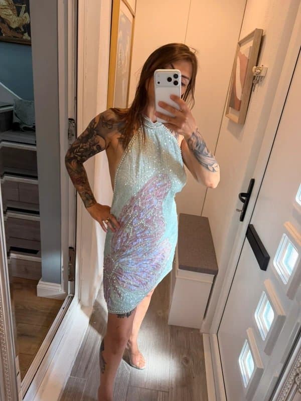 ASOS Design ASOS Design Sequin and Pearls Mini Dress Size 12 In gorgeous sexy backless dress