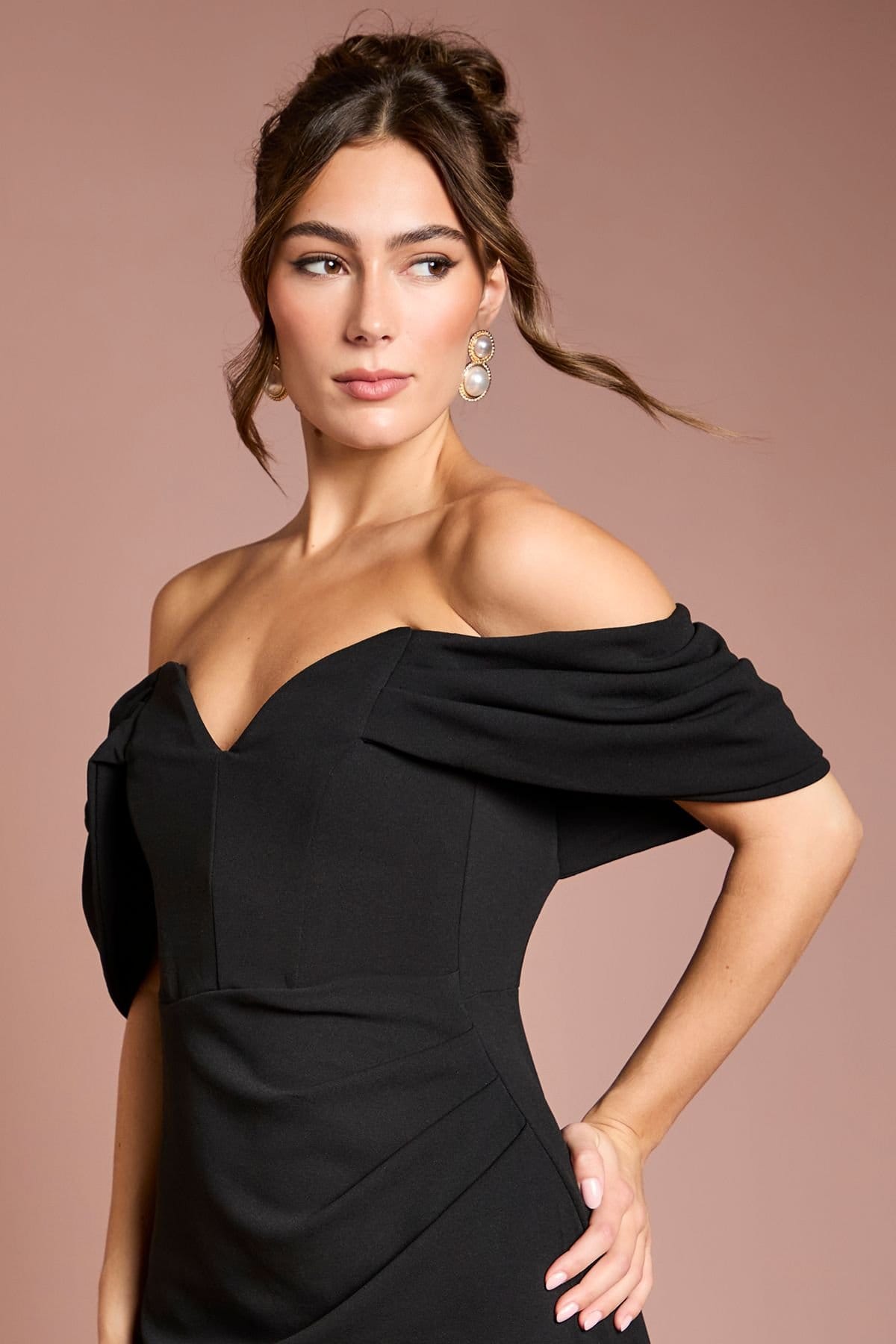 Coast Coast Women's Bardot Stretch Fishtail Maxi Dress in Black - 4