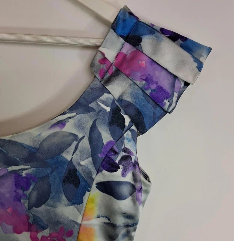Coast Coast Satin Dress Size 8 Floral One Shoulder Ruffle Mini Bodycon Boned Corset