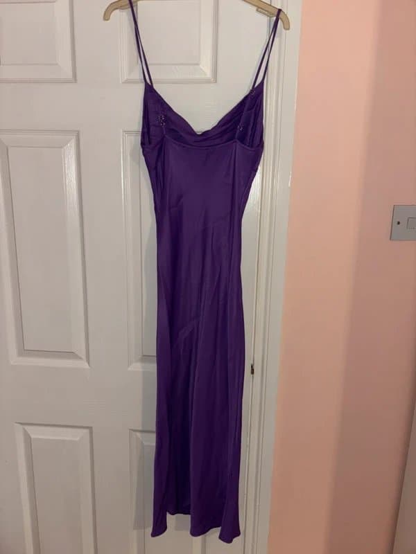 Bershka Bershka satin slip dress with cowl neckline