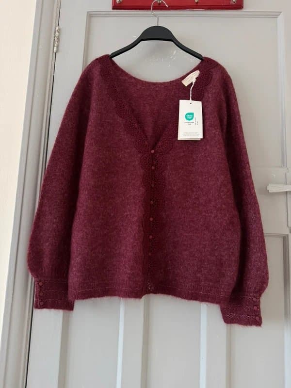 Sézane Sezane burgundy cardigan size xxxl
