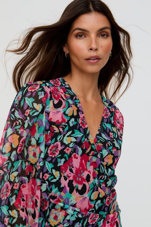 Lily and Lionel Lily and Lionel Women's Flora Wraparound Floral Print Mini Dress In Multi - 2
