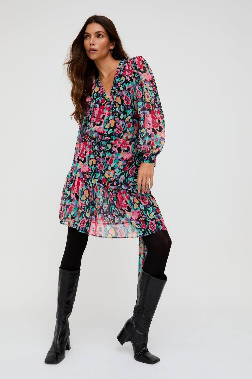 Lily and Lionel Lily and Lionel Women's Flora Wraparound Floral Print Mini Dress In Multi - 3