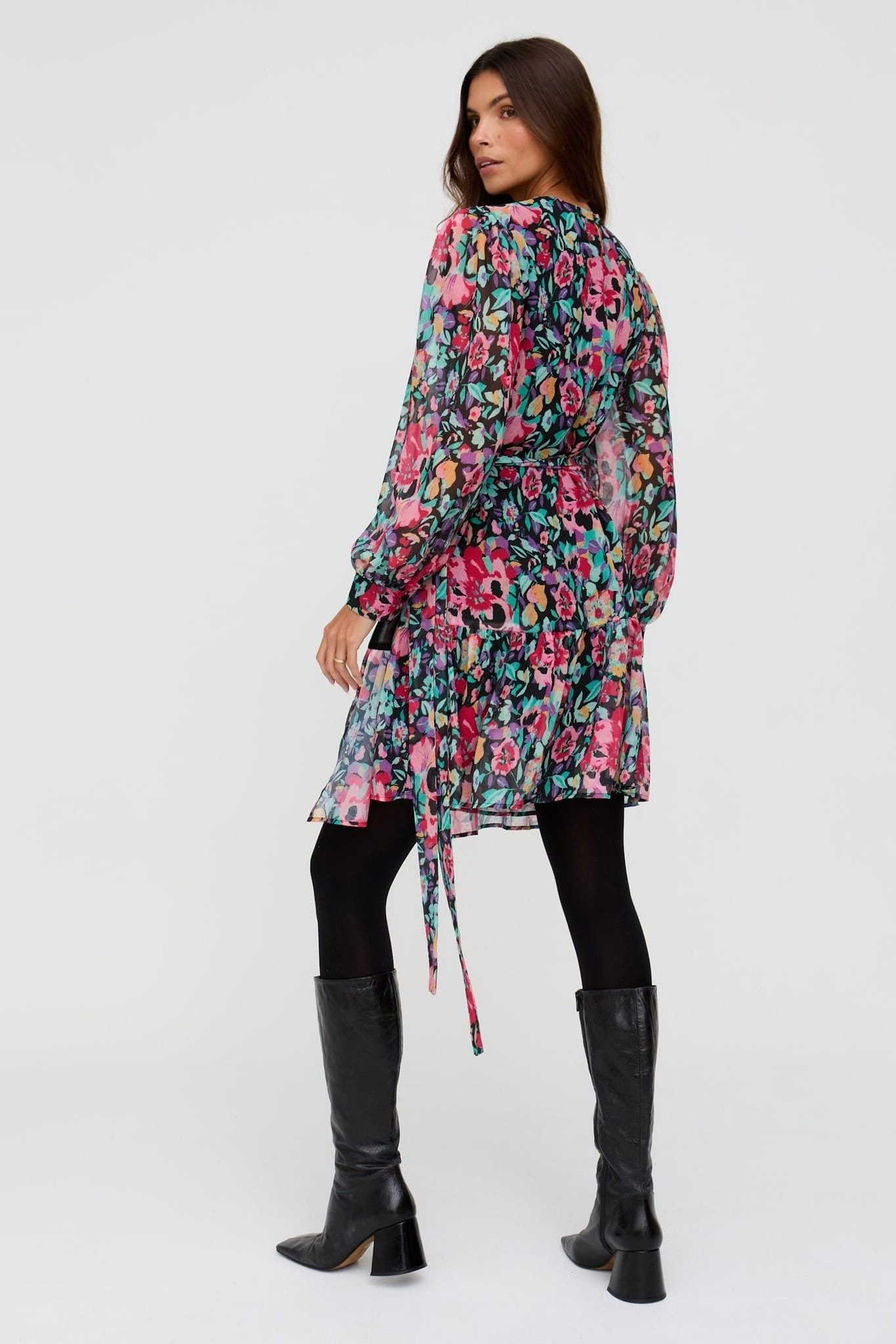Lily and Lionel Lily and Lionel Women's Flora Wraparound Floral Print Mini Dress In Multi - 4