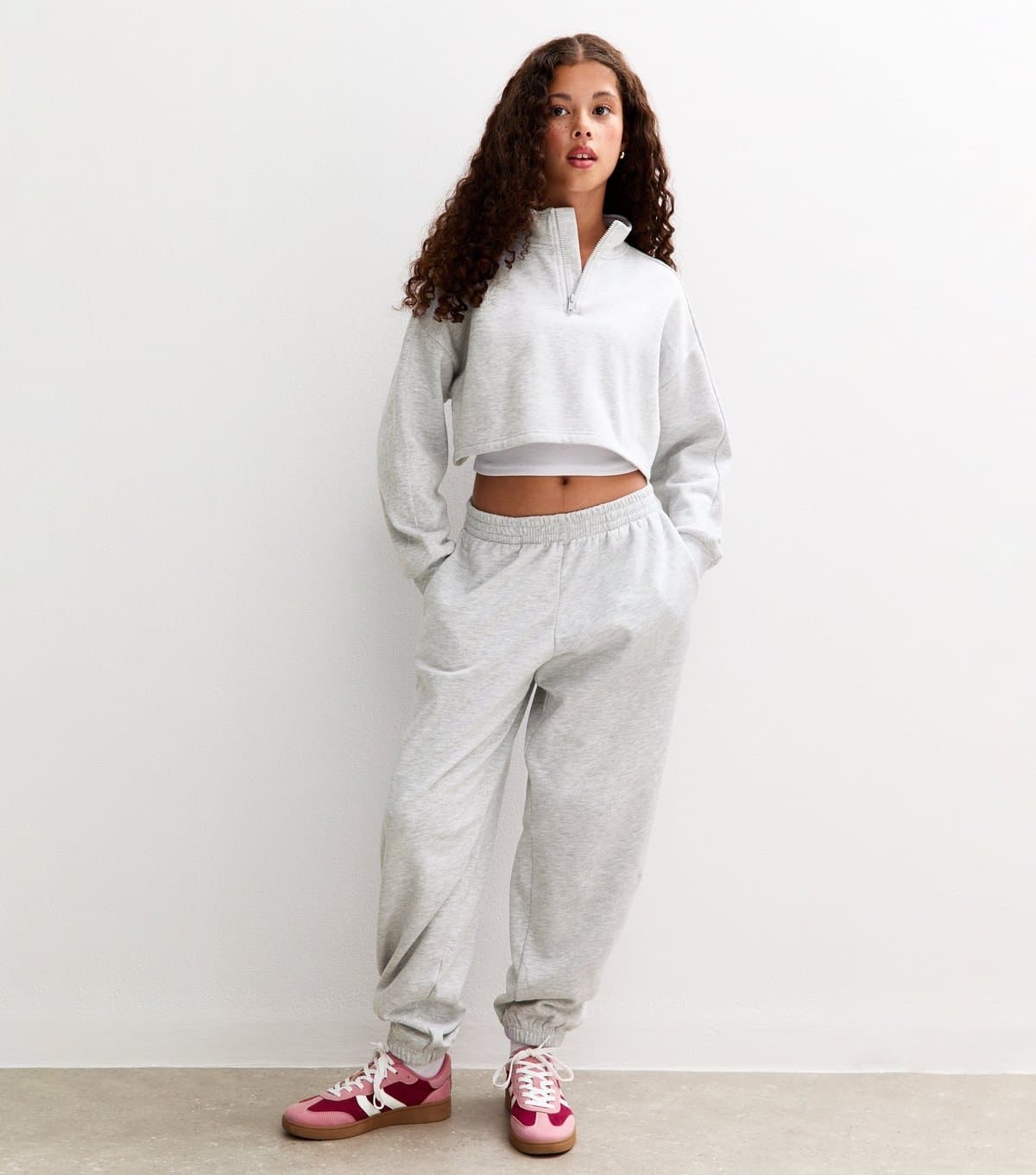 New Look New Look Dark Grey Oversized Cuff Joggers