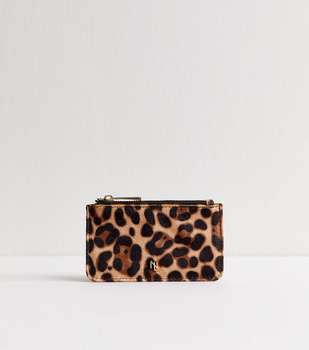 New Look New Look Brown Animal Print Zip Pocket Cardholder