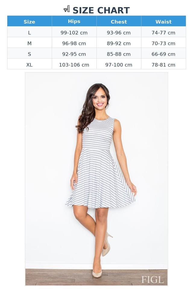 Love Lace Love Lace Women's Grey Striped Cotton Fit & Flare Day Dress - 3