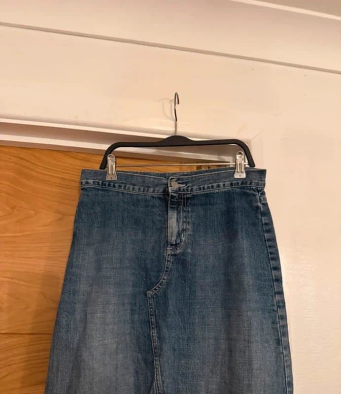 Marks & Spencer Vintage y2k 00s M&S Per Una Mid Blue Denim Midi Skirt UK 10