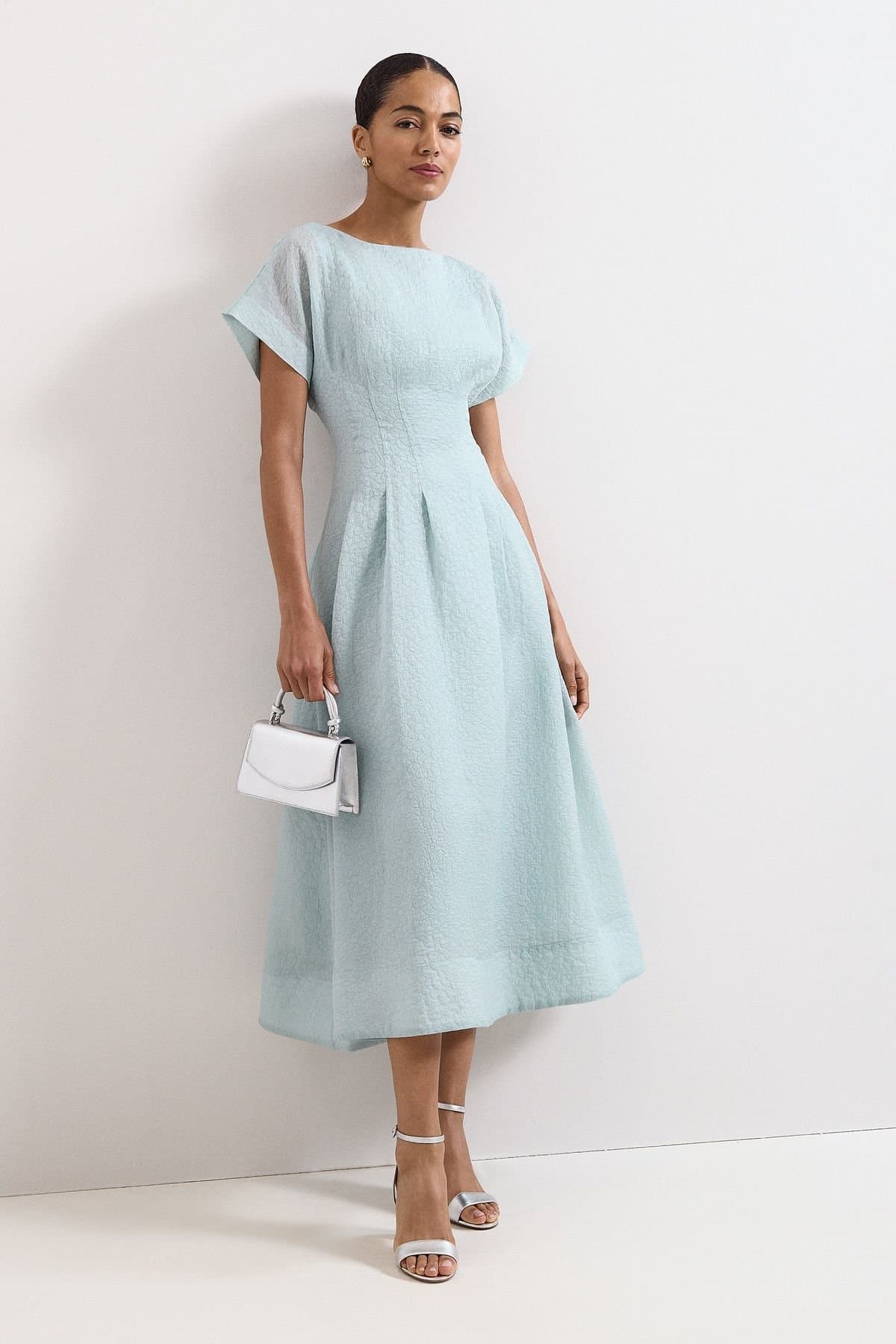 Phase Eight Phase Eight Women's Laya Boat Neck Midi Dress in Pale Blue