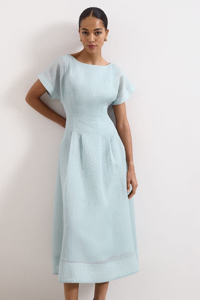 Phase Eight Phase Eight Women's Laya Boat Neck Midi Dress in Pale Blue - 3
