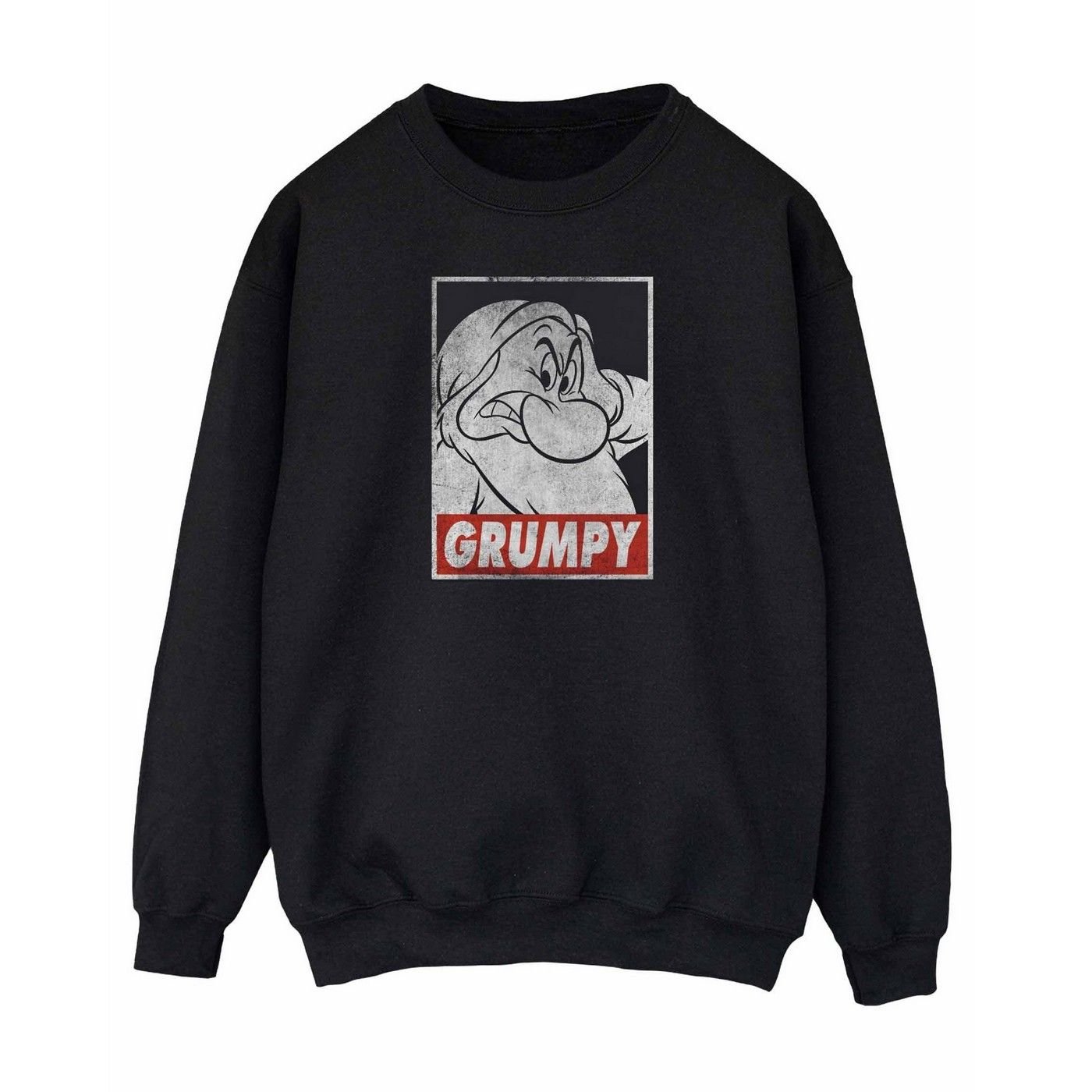 Snow White And The Seven Dwarfs Snow White And The Seven Dwarfs Men's Grumpy Poster Sweatshirt in Black - 2