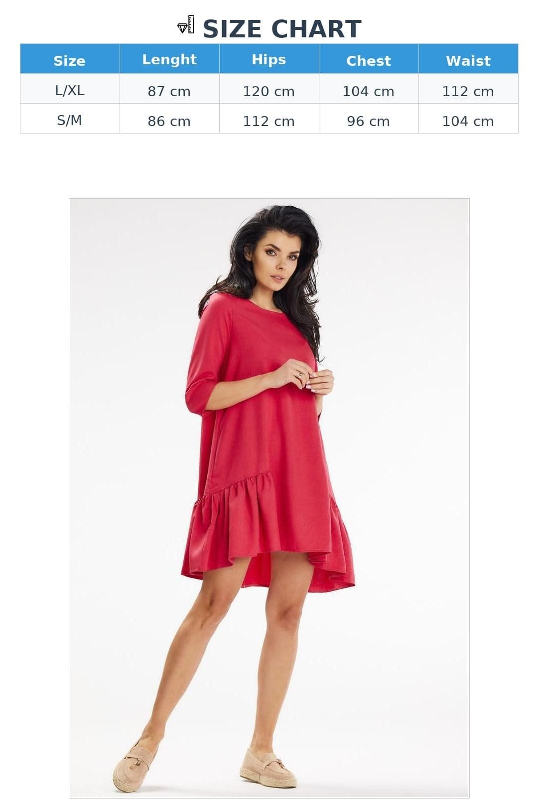 Love Lace Love Lace Women's Summer Loose Trapeze Mini Dress with Pockets in Dark Pink - 4