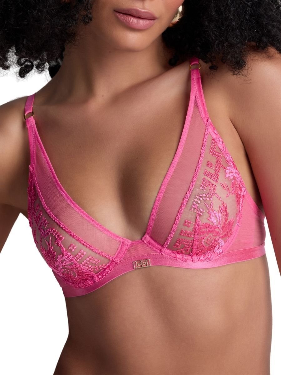 Aubade Aubade Women's Rules of Attraction Triangle Plunge Bra in Pink - 2