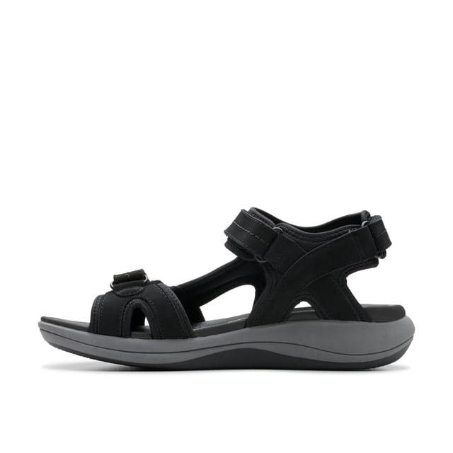 Clarks Clarks Women's Mira Free Black Nubuck Flat Sandals, Walking - 2