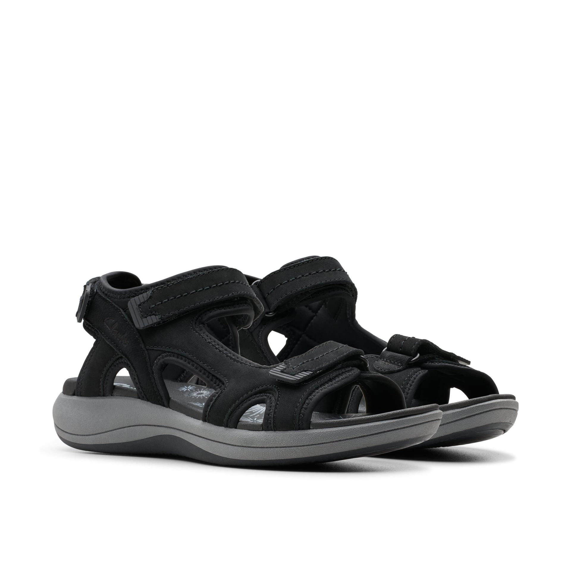 Clarks Clarks Women's Mira Free Black Nubuck Flat Sandals, Walking - 4