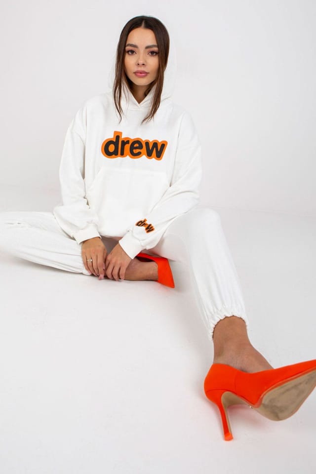 Love Lace Love Lace Women's Hooded Sweatshirt & Jogger Pants Set Style 172650 in White - 2