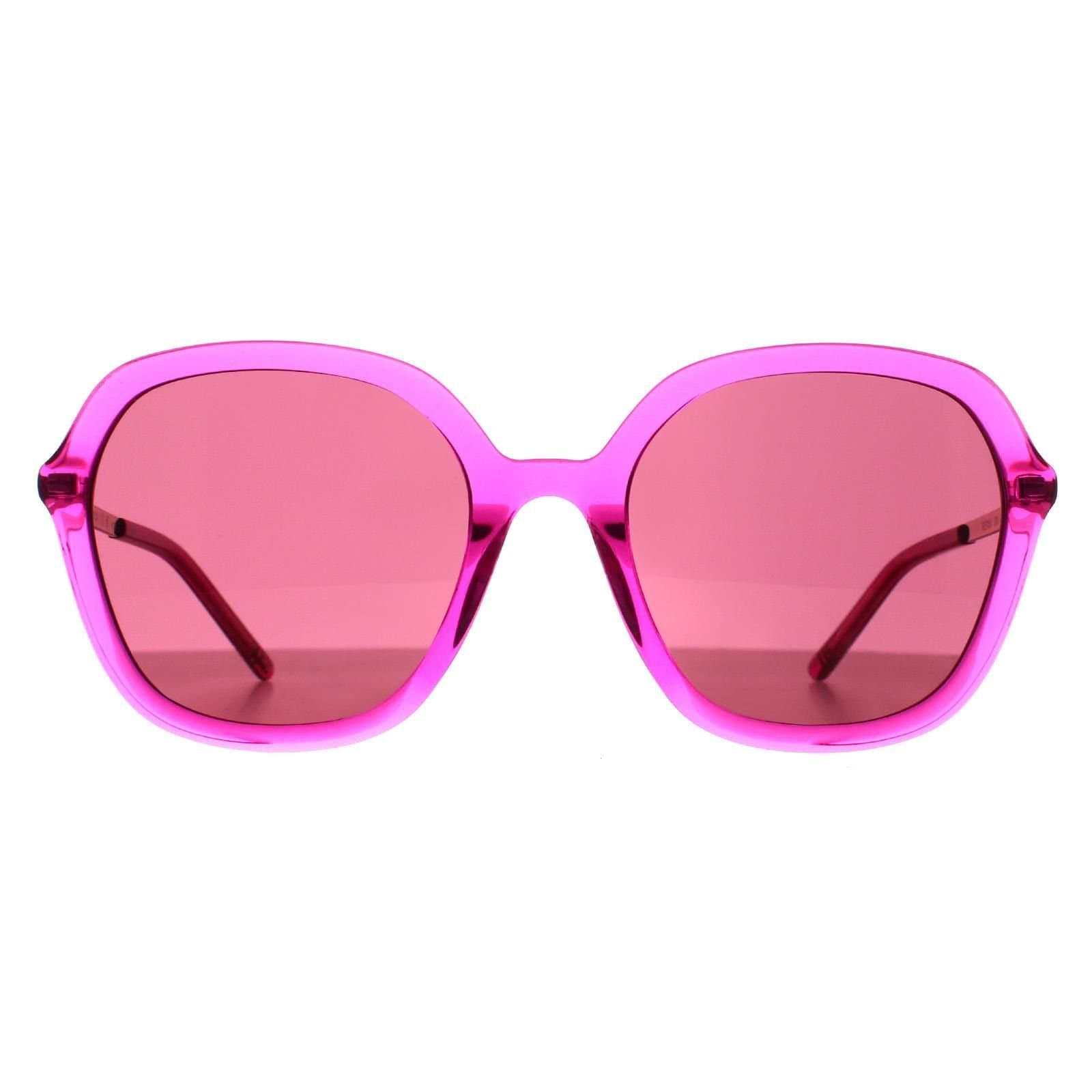 Benetton Benetton Women's Round Milky Pink Red BE7039 in Bright Pink