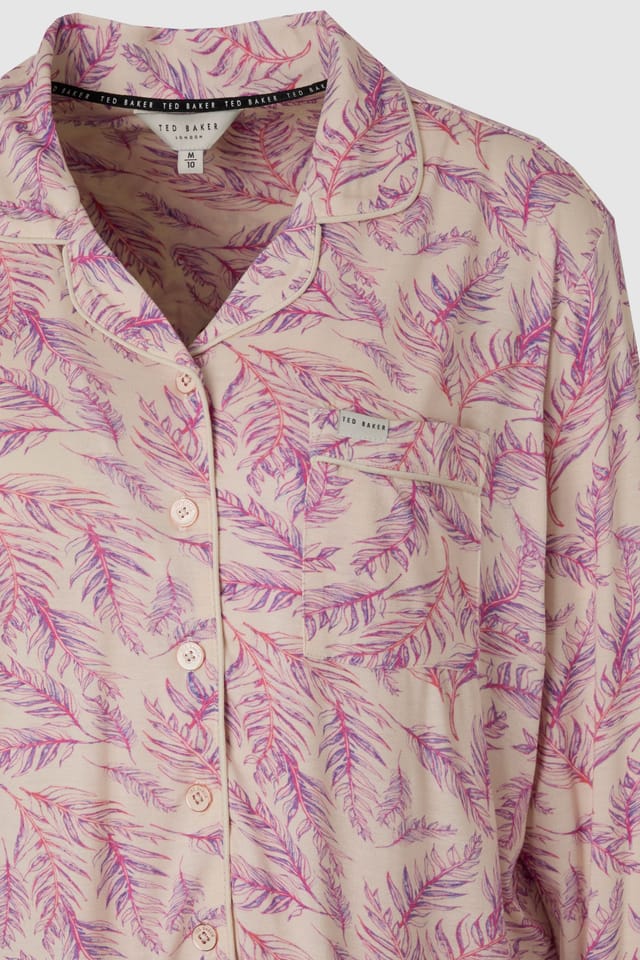 Ted Baker Ted Baker Women's Traditional Jersey Pj Set Butter Cream in Light Pink - 3