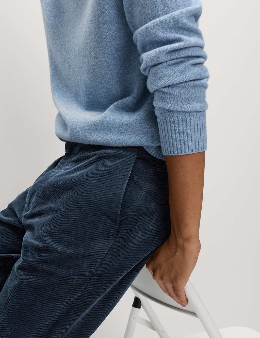 Marks & Spencer M&S Regular Fit Corduroy Stretch Chinos Navy - 4