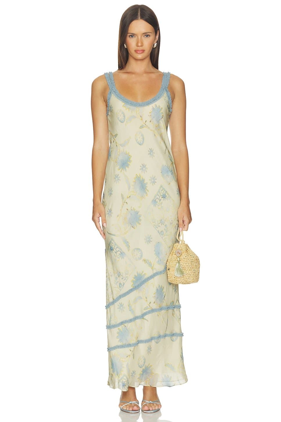 revolve Cecile Ruffle Slip Dress