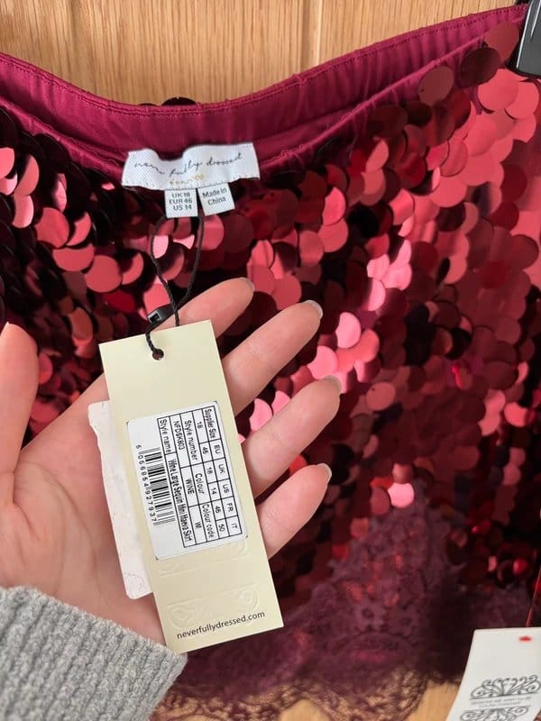 Never Fully Dressed Burgundy Never Fully Dresses Sequin Skirt - 1