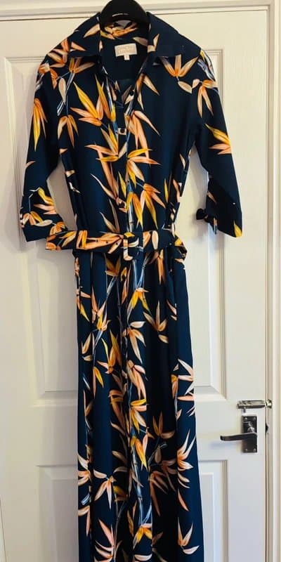 Dancing Leopard Dancing leopard 12-14 plunge maxi wedding party shirt dress same day post