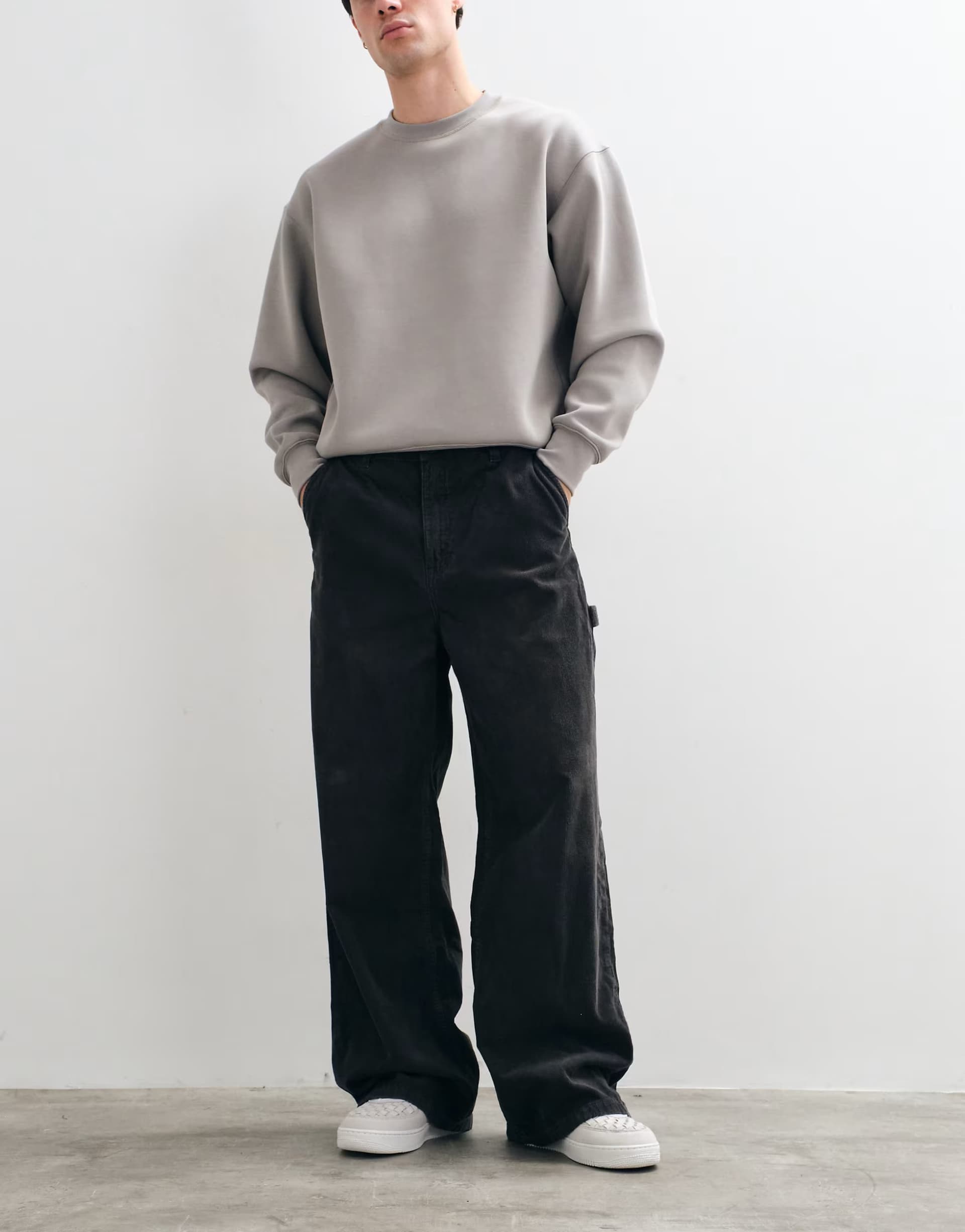 ASOS Cotton On super baggy worker trouser in grey cord
