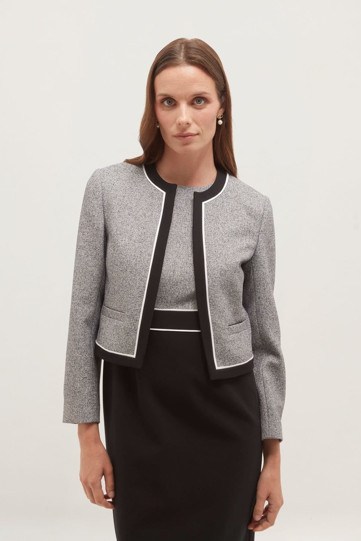 Hobbs London Hobbs London Women's Cropped Pocket Detail Edie Jacket in Dark Navy