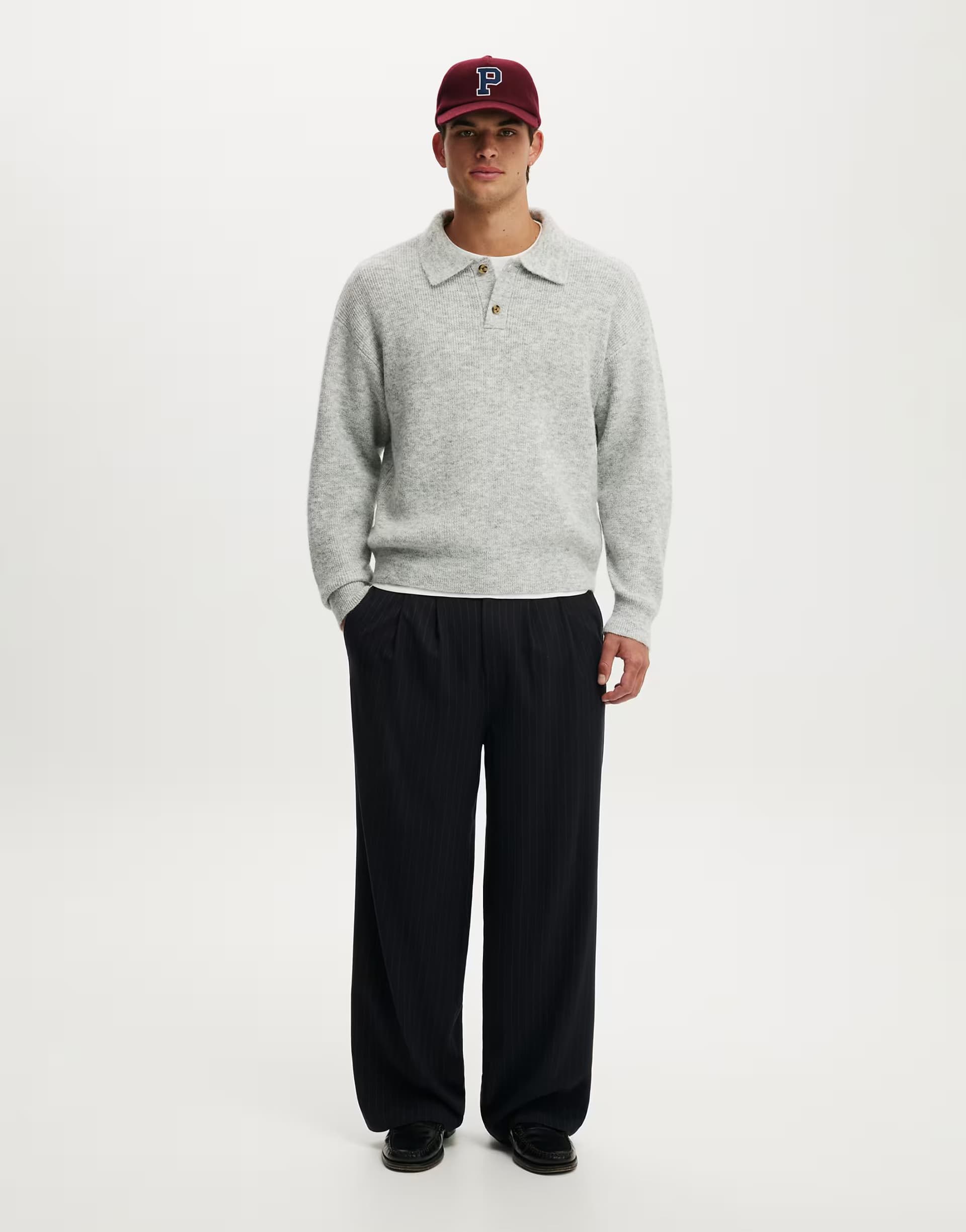 ASOS Cotton On Super baggy pleated pant in navy
