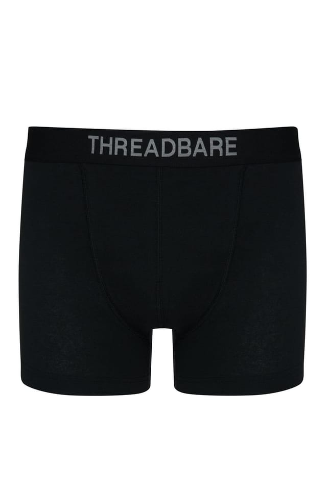 Threadbare Threadbare Men's 3-Pack 'Arnold' Hipster Fit Boxer Shorts in Black - 2