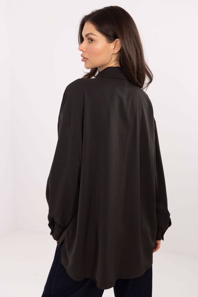 Love Lace Love Lace Women's Elegant Long Sleeve Jabot Blouse for Evenings in Black - 3