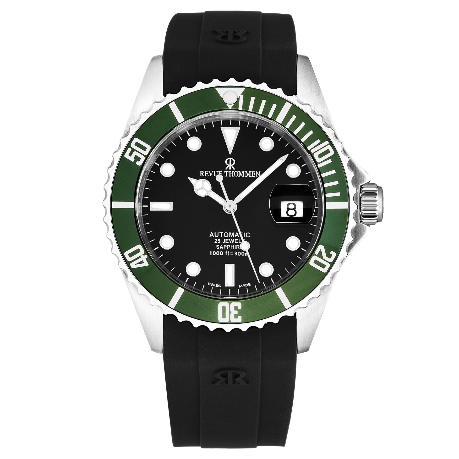 Revue Thommen Revue Thommen Men's Diver Automatic Rubber, 42mm Stainless Steel Case in Black