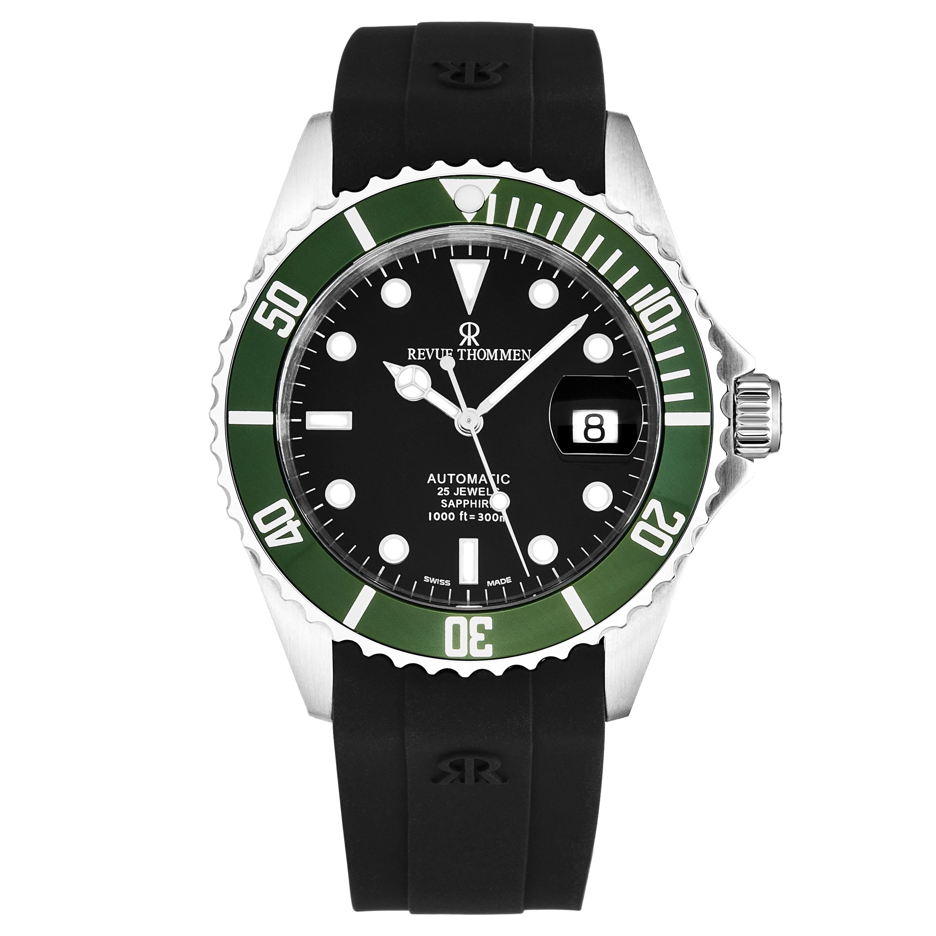 Revue Thommen Revue Thommen Men's Diver Automatic Rubber, 42mm Stainless Steel Case in Black - 2